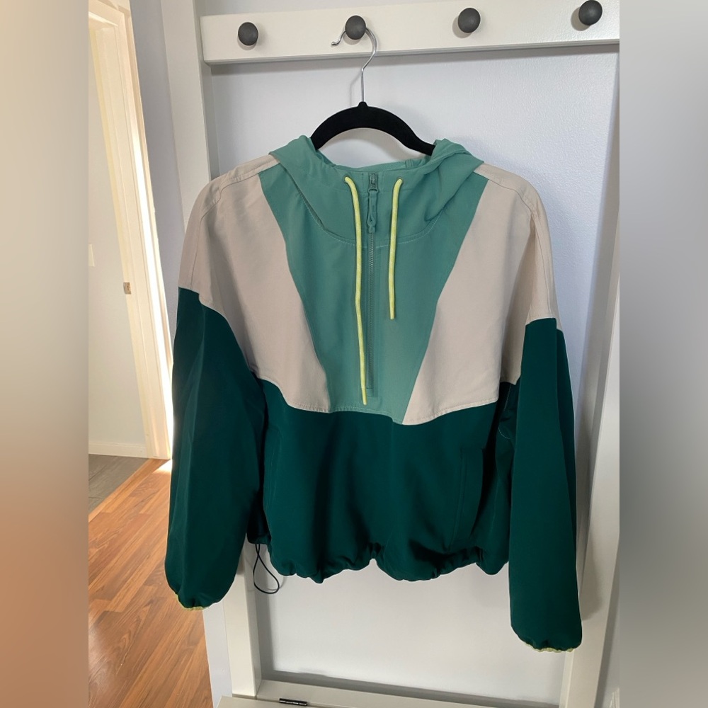 Old Navy Active Stretch Tech Colour Block Half Zip Windbreaker Jacket Large‎